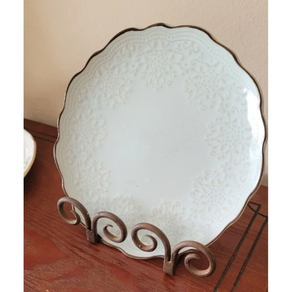 Pfaltzgraff JOANNE Salad Plate 8-1/4” Light Blue Reactive Glaze- Set of 4